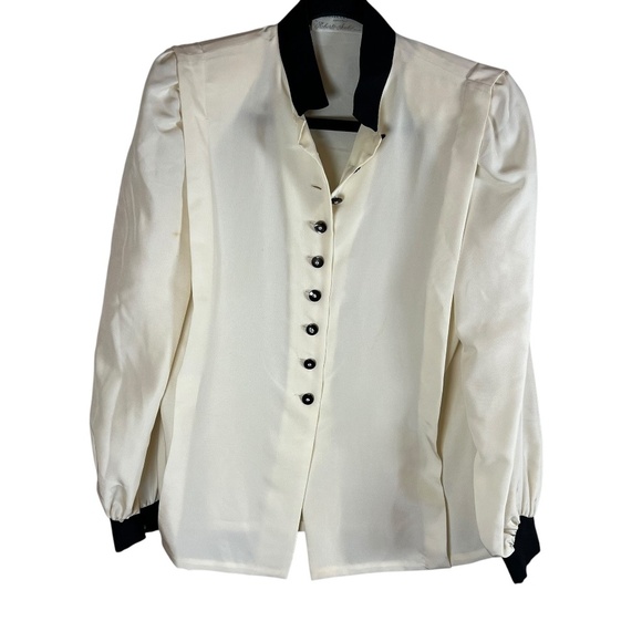 Vintage The Mediterranean Seattle by Roberto Avolio Milano 100%Silk Blouse Small - Picture 1 of 10